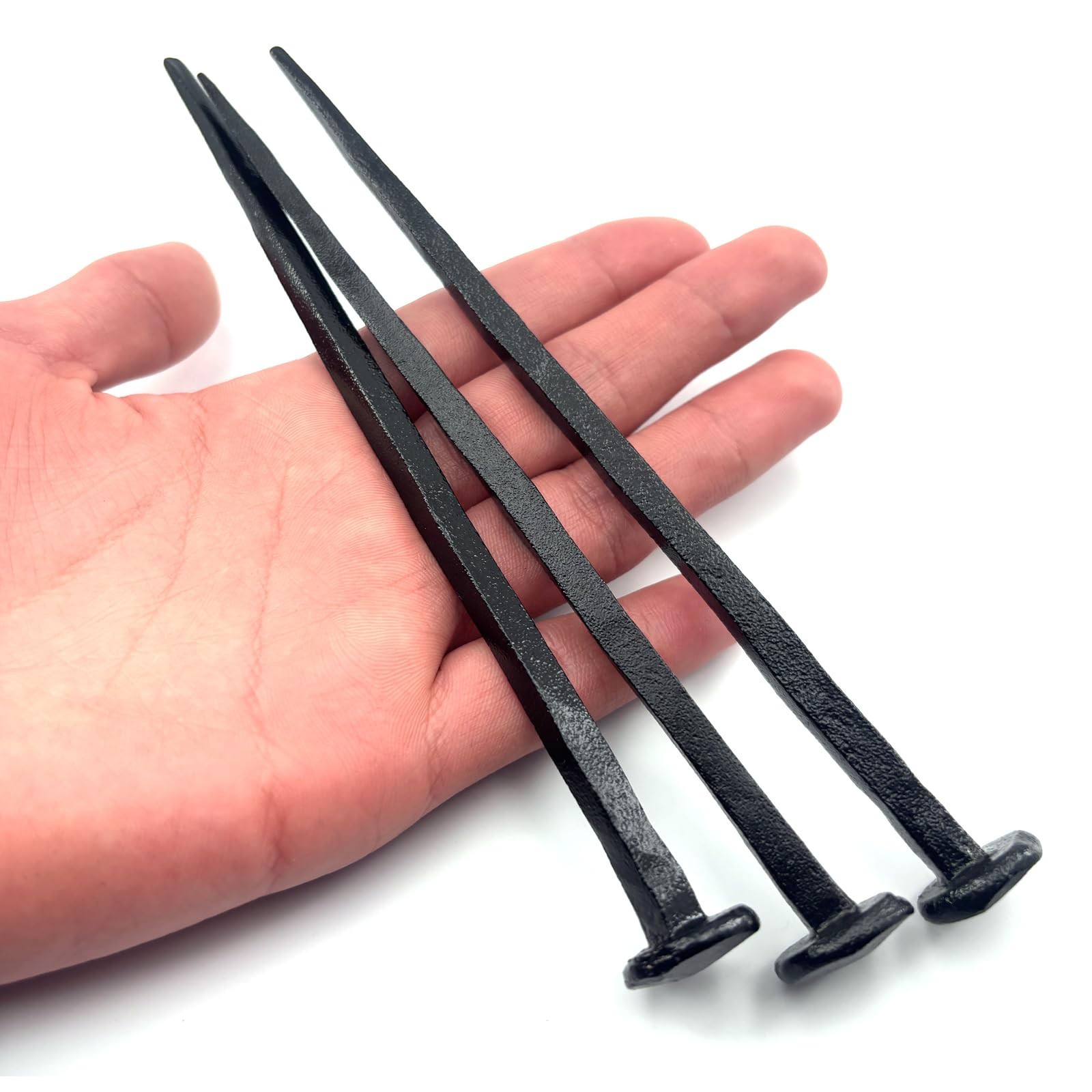 TRASEXTRA 3 Pcs Wrought Iron Decorative Nails,Jesus Extra large, Black 