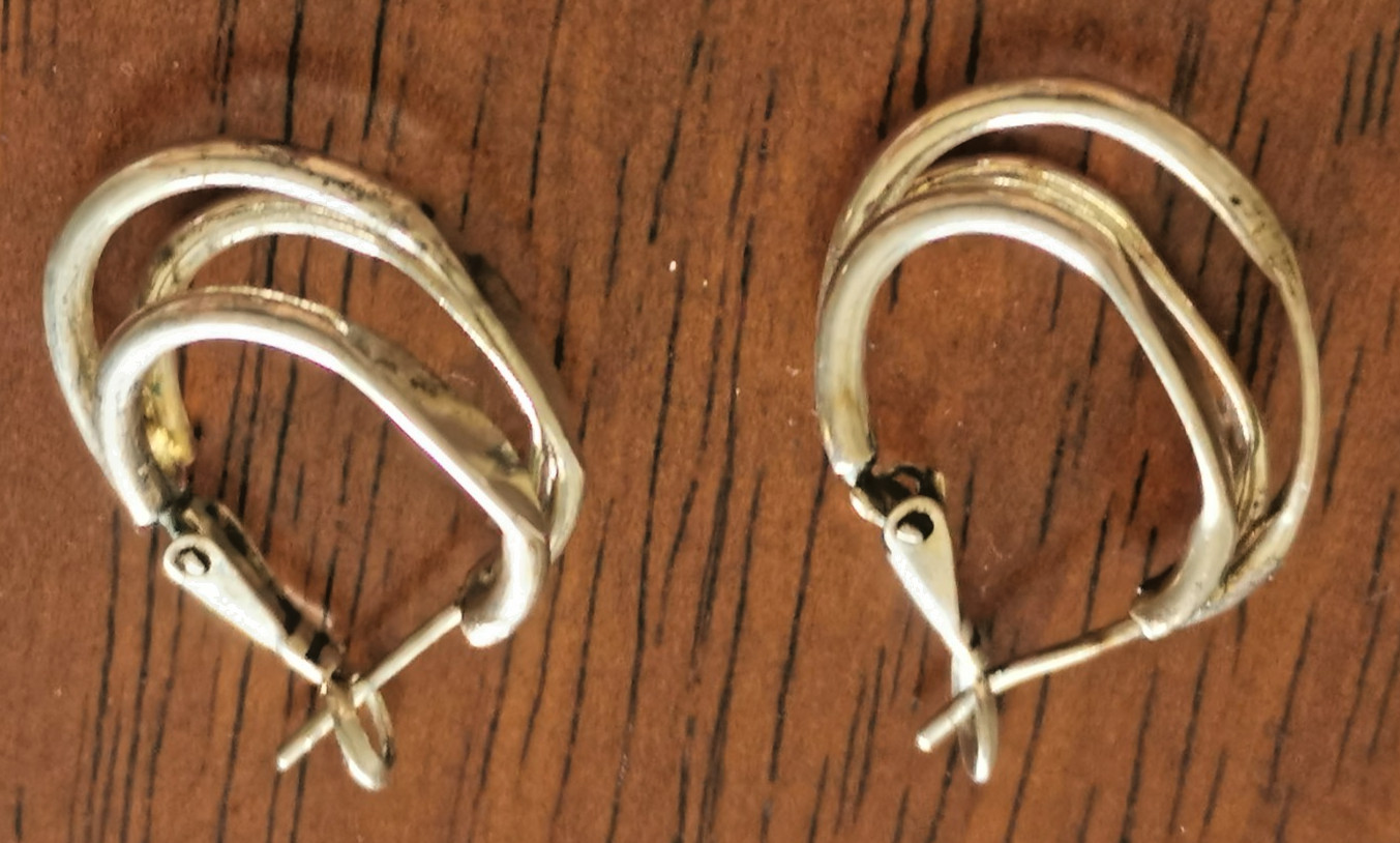 Tiffany & Co. Sterling Silver Triple Hoop Earrings Vintage