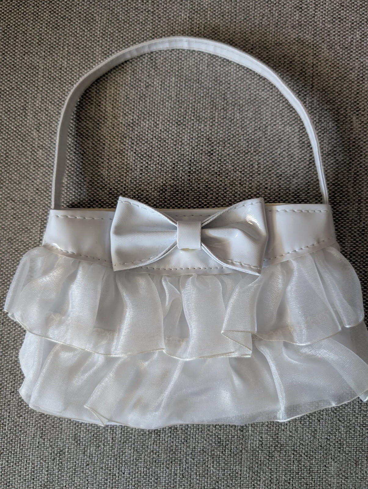 Girls White Purse Handbag Bow for 1st Communion Bridal Wedding Flower Girl