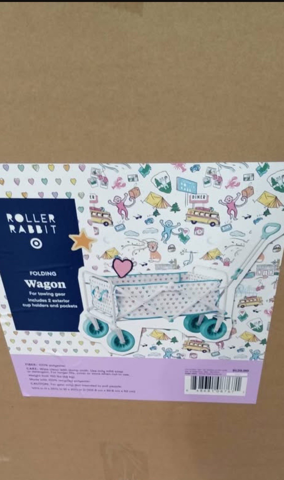 Roller Rabbit Beach Wagon Disco Hearts - Collapsible