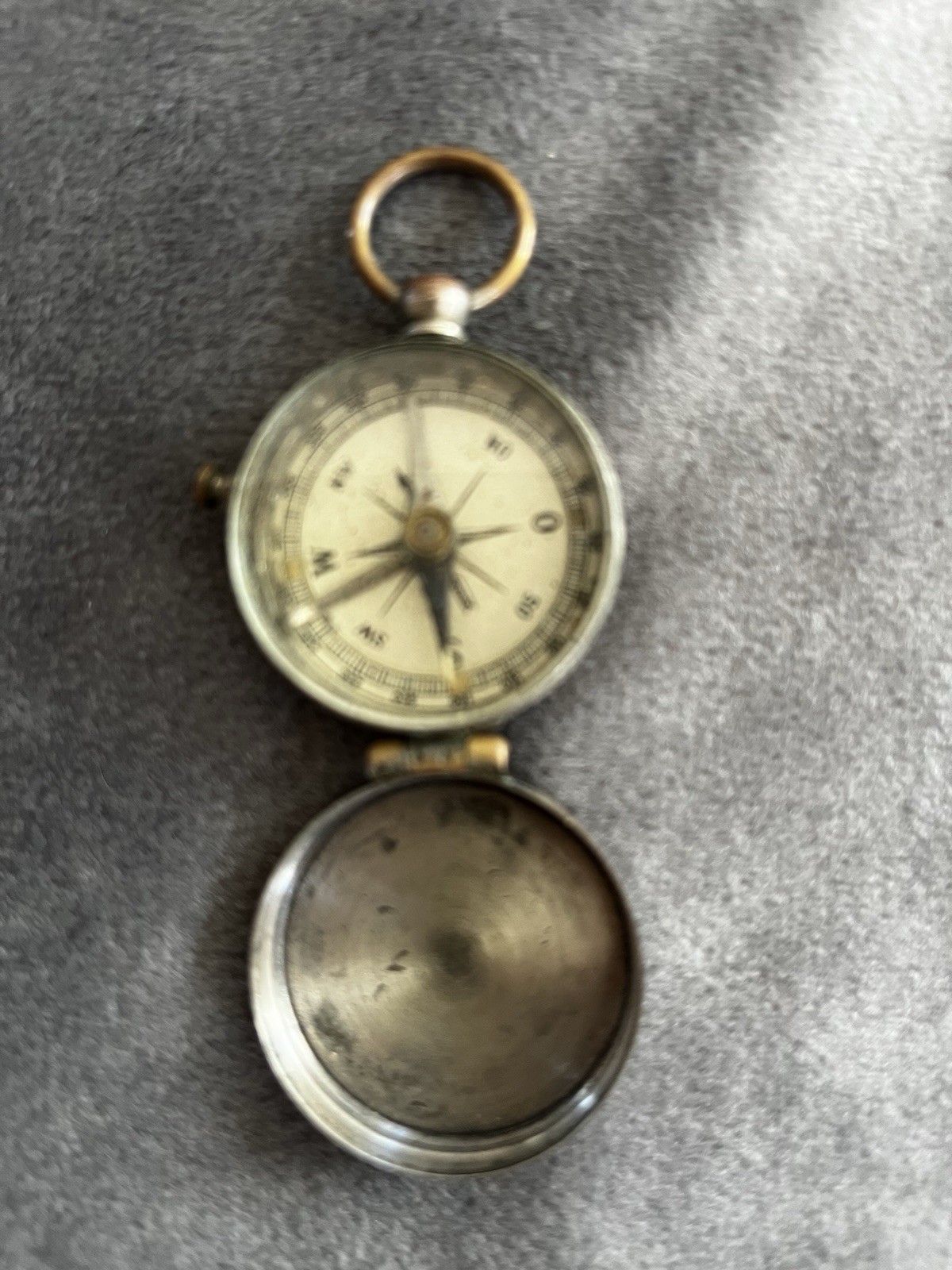Vintage European Pocket Brass Compass