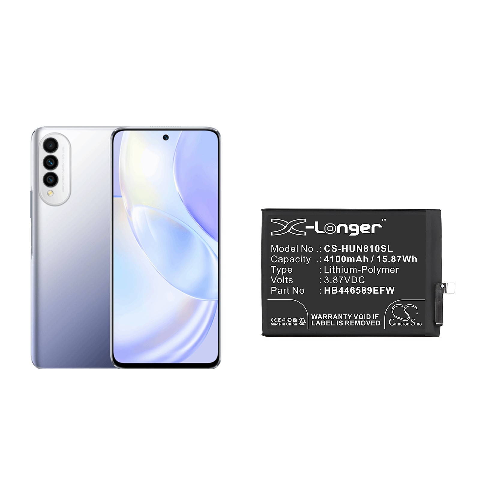 BATTERIE 4100mAh Type HB446589EFW For Huawei Nova 8 SE, Nzone S7 Pro, SP200