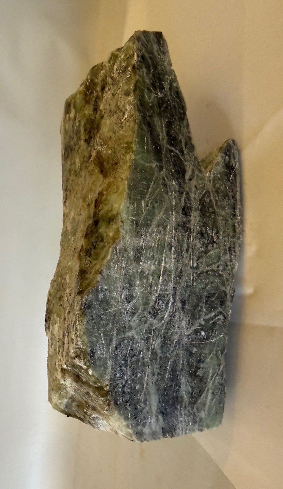 Soapstone Block uncut, natural sides, unpolished.  6 lb black with green veining