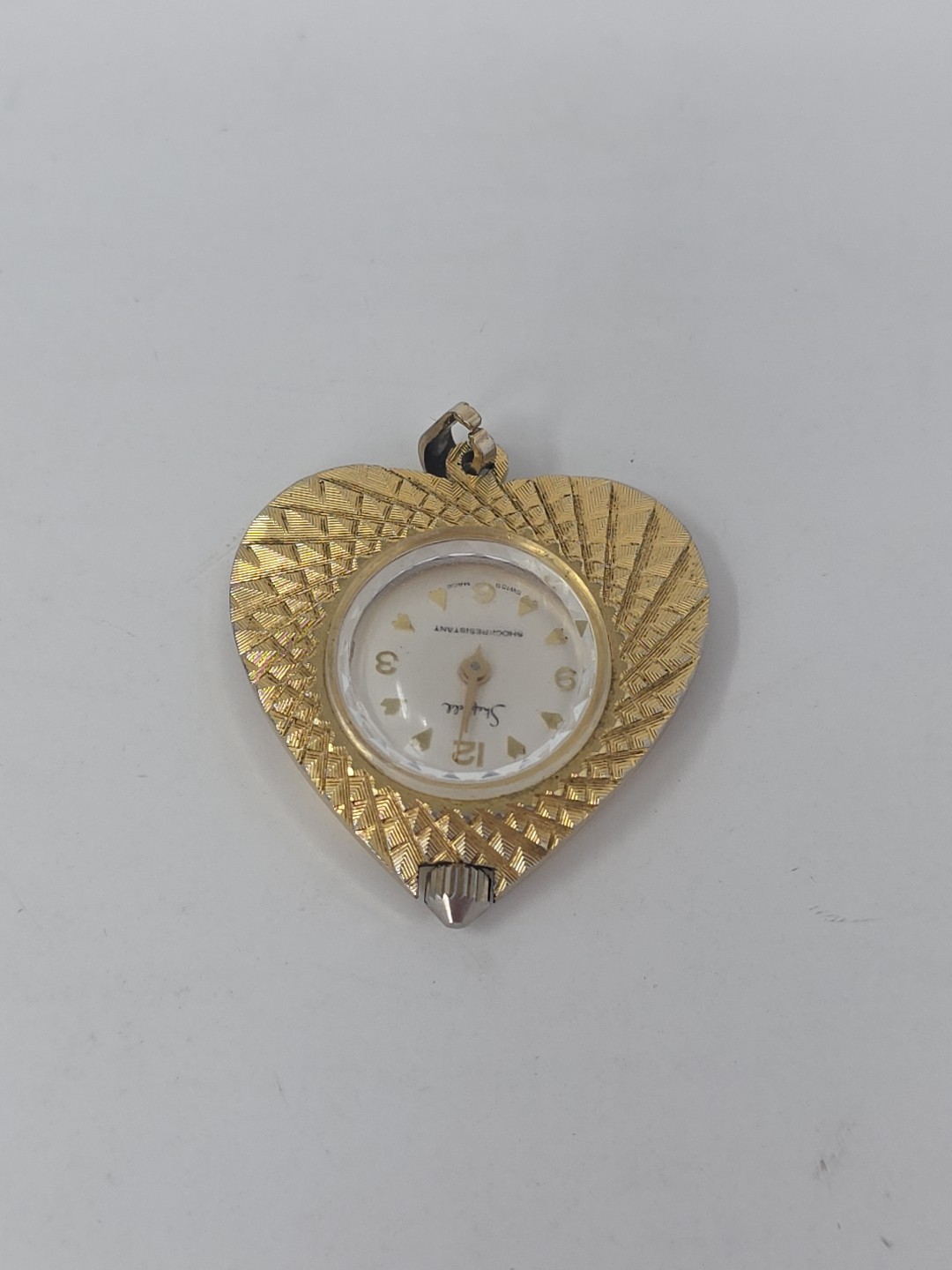 Vintage Sheffield Heart Shaped Pendant Watch - Swiss Made - For Parts/Repair