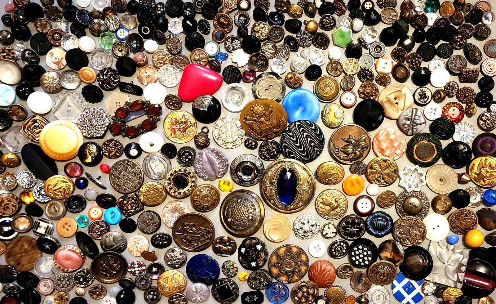 LG Lot Antique & Vintage Buttons Metal Glass Victorian Art Deco MORE! #1