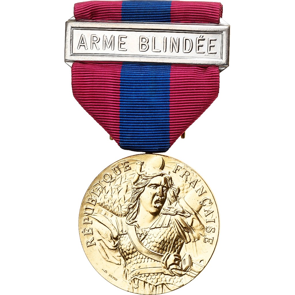[#395467] France, Médaille de la Défense Nationale, Arme blindée, Medal, Uncircu