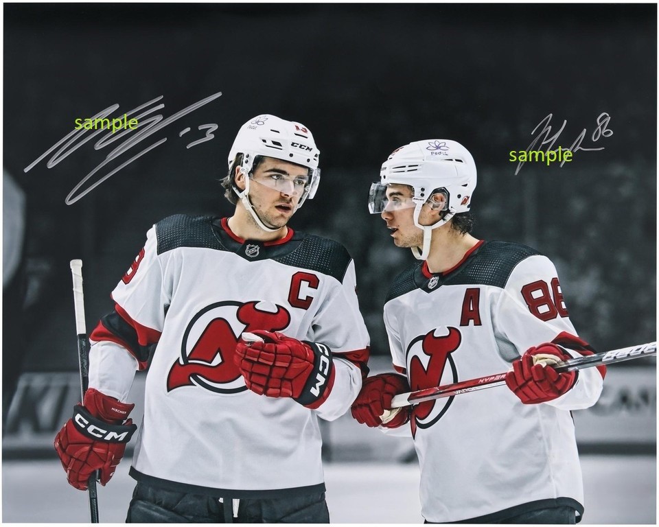 JACK HUGHES NICO HISCHIER REPRINT 8X10 PHOTO SIGNED AUTOGRAPHED MAN CAVE DEVILS