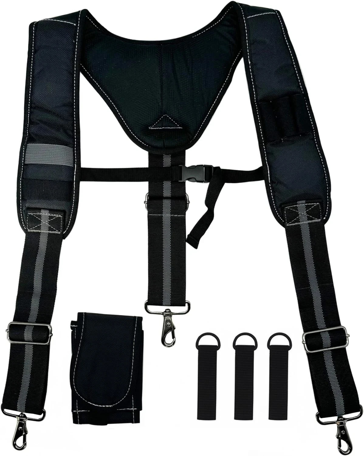 Padded Tool Belt Suspenders 3 Hook Swivel Suspenders for Tool Belt Heavy Duty Wo