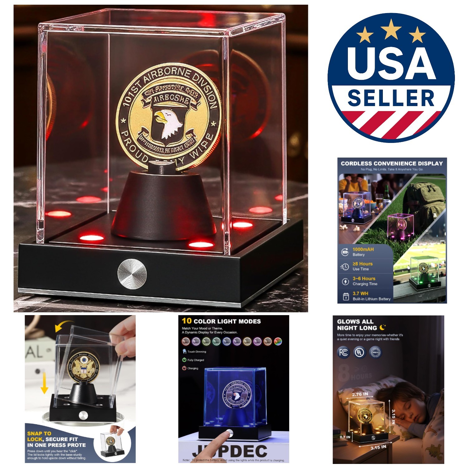 Acrylic LED Coin Holder with Memory Function - Ideal Showcase for Collectors