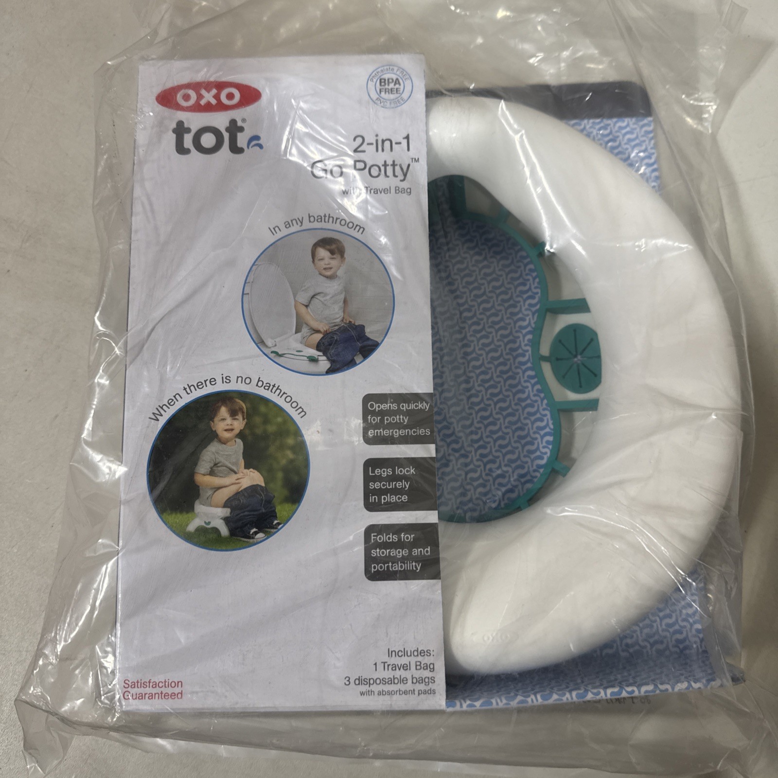 OXO Tot 2-in-1 Go Potty with Travel Bag, for Toddlers Ages 1–3 Years B13 R2