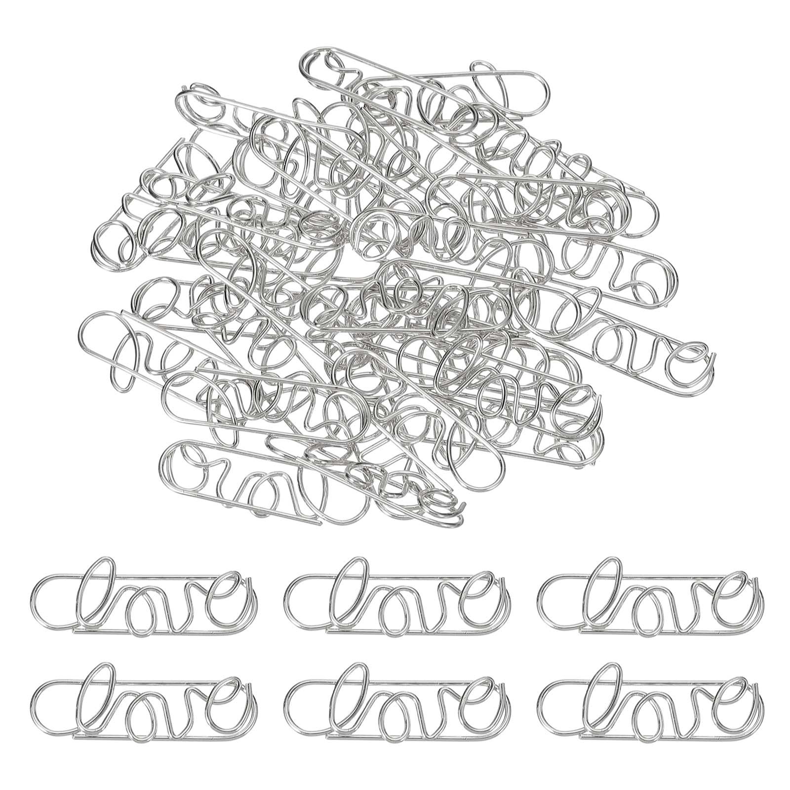 60 Pieces Heart Staple Small And Cute Staple 34mm Silver