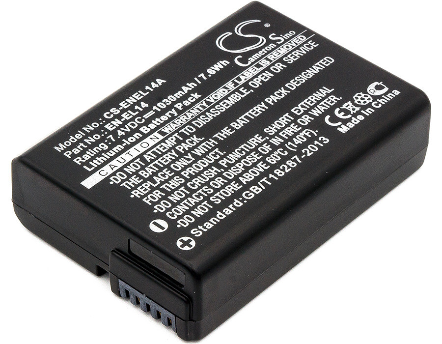 BATTERIE 1030mAh Type EN-EL14 ENEL14 For Nikon Coolpix P7000 P7100 P7700 D3100
