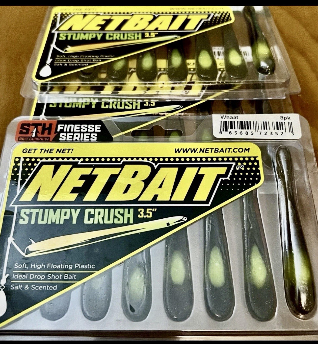 3-8 ct Netbait STH Baitfuel Stumpy Crush Worm 3.5 Fishing Lures WHAAT - NEW
