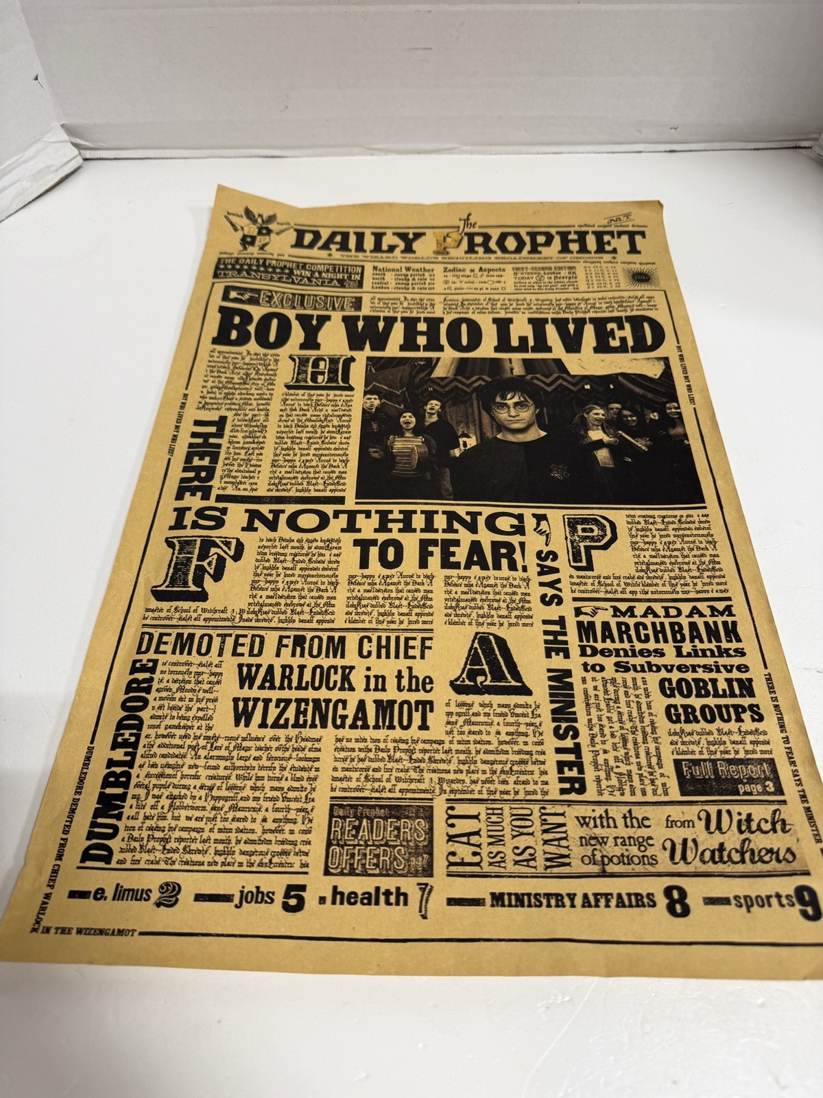 Harry Potter The Daily Prophet Boy Who Lived Poster Print