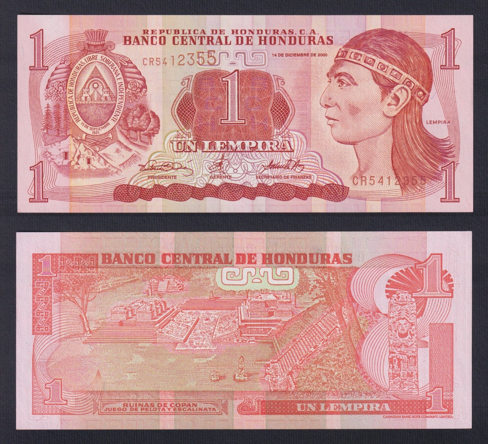Honduras Banknote 1 Lempira 2000 P.-84a FDS/UNC