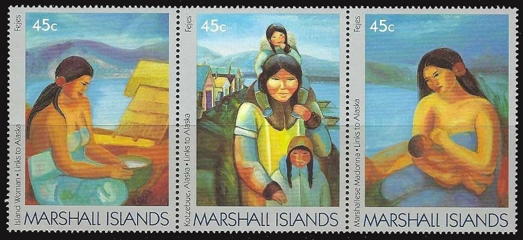 Marshall Islands 1989 MNH 3v, Paintings by Claire Fejes, Links to Alaska