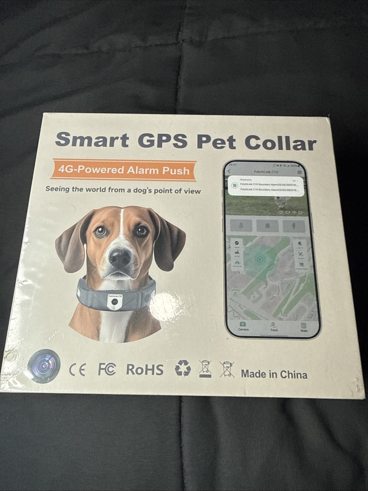 Smart Pet Collar FetchLink C10  4G – powered alarm push - New 2026