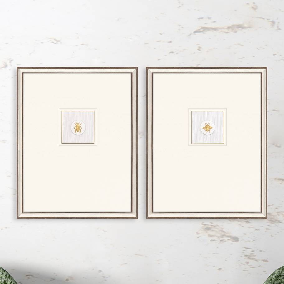 Insect Intaglio I 25" High 2-Piece Framed Wall Art Set