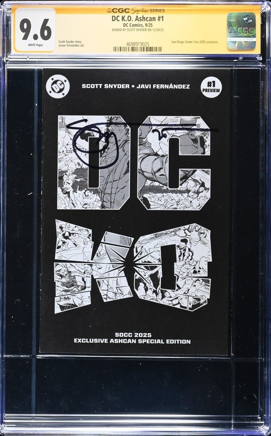 DC KO 1 Ashcan CGC SS 9.6 SIGNED BY SCOTT SNYDER