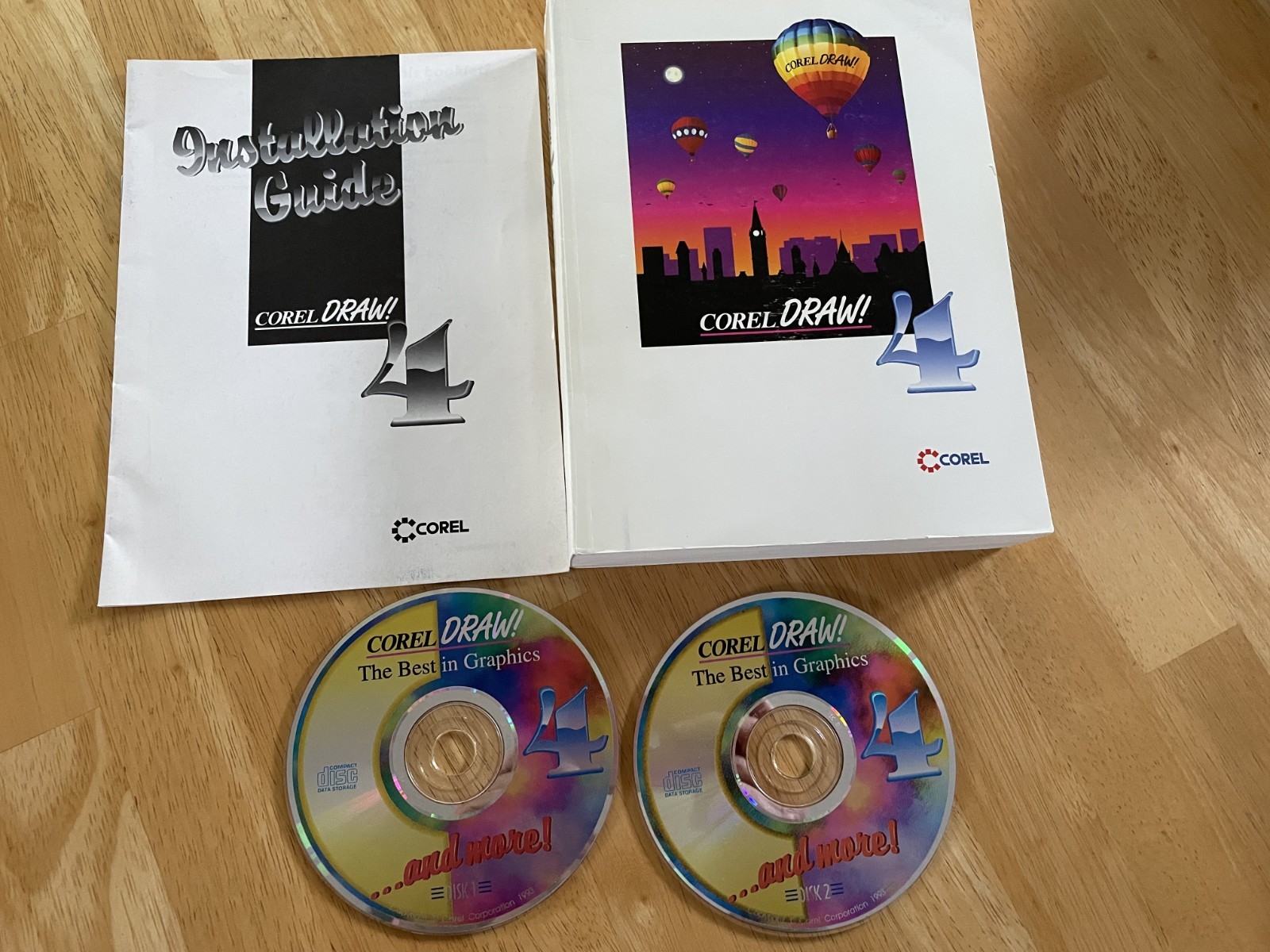COREL DRAW! 4 The Best In Graphics & More OEM CD Install/Instruction Manuals