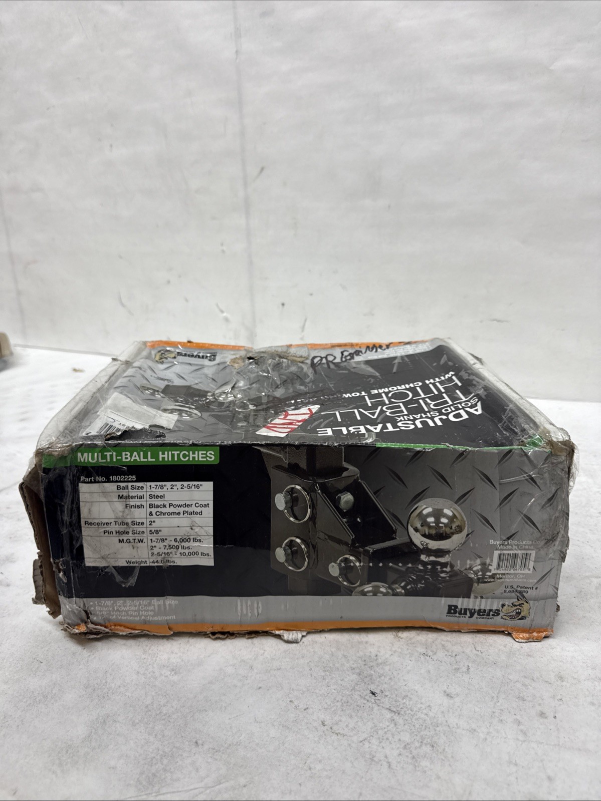 1802225 Adjustable Tri-Ball Hitch Solid Shank Chrome Balls US