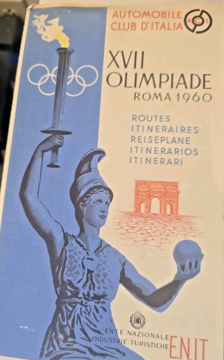Automobile Club d'Italia - XVII Olimpiade - Roma 1960.  Map of Italy.