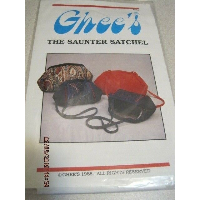 GHEE'S SAUNTER SATCHEL # 901 Pouch Shaped Bag VTG Pattern UNCUT U.S.A.