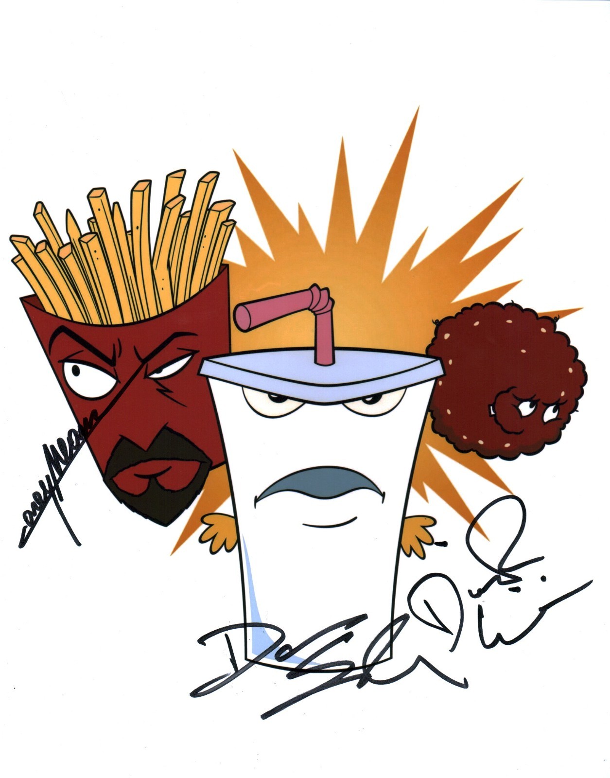 Aqua Teen Hunger Force 11x14 Photo Poster Cast x3 Signed Snyder +2 JSA Cert Auto