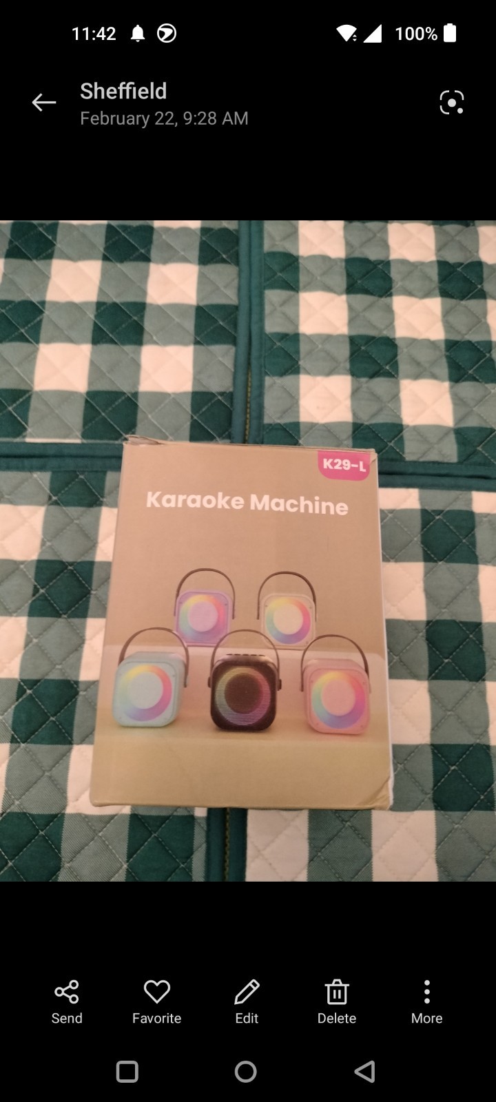 K29-L Mini Karaoke Machine Portable Bluetooth Speaker 2 Wireless Mics Kids...