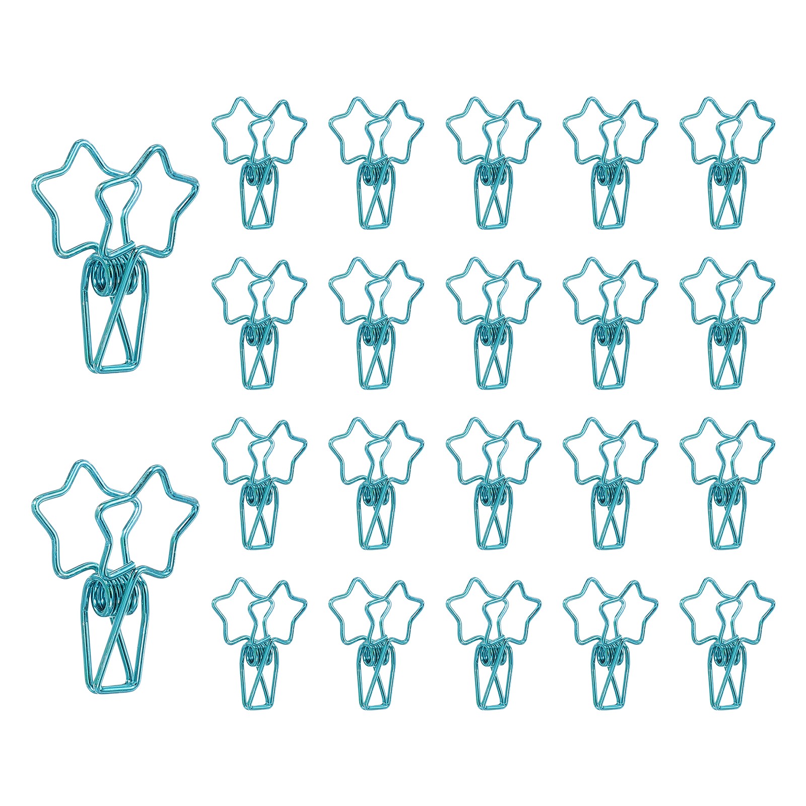 30Pcs 1.2" Office Staple with Pentagram Design for Paper, Blue