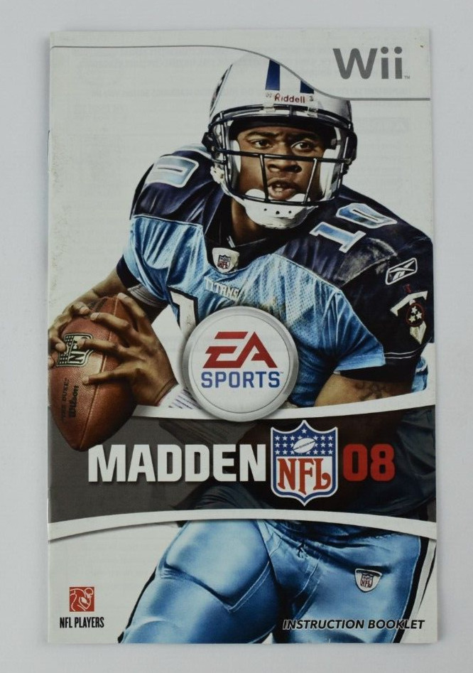 Madden NFL 08 EA Sports Football Nintendo Wii Authentic Instruction Manual Only