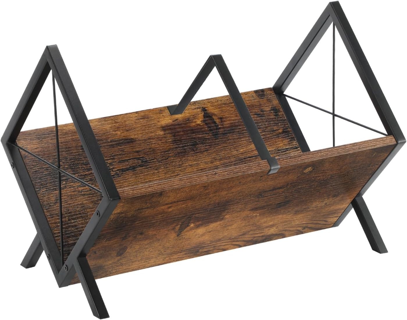 Charming Rustic Brown Vinyl Record Organizer - Quick Assembly, Versatile Use