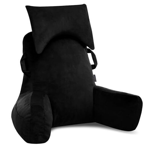 Portable Reading Pillows with Headrest for Bed Sitting Premium Large Black