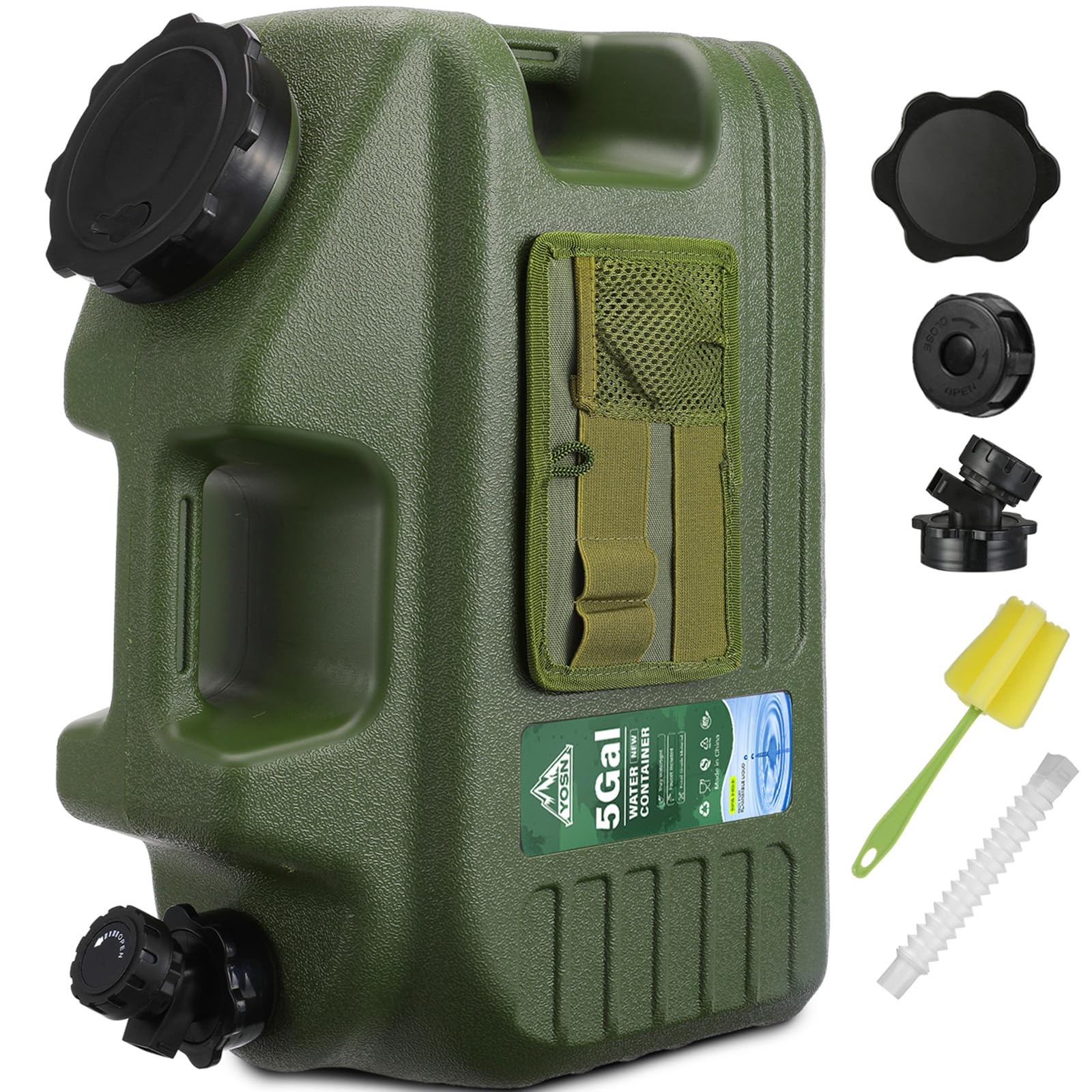 YOSN 5 Gallon Water Jug, Camping Container, BPA 640 Ounces, 5 