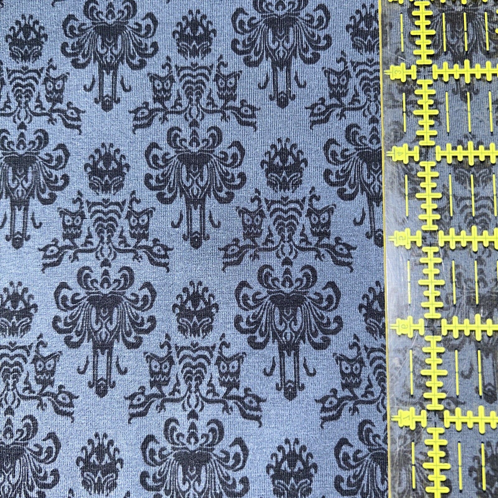 Haunted Mansion Wallpaper Gray Inspired Custom Tumbler Cut Cotton Spandex 9x14