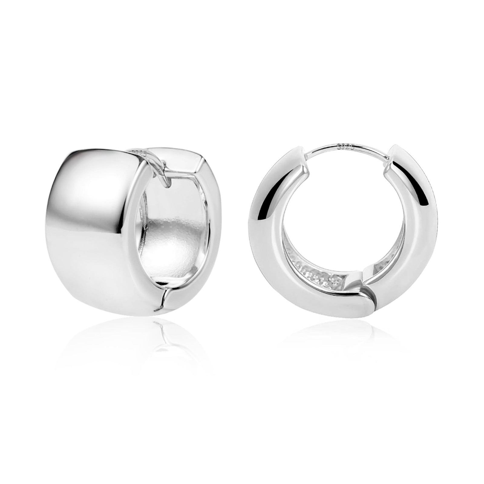 925 Sterling Silver Earrings Small Chunky for Small, 