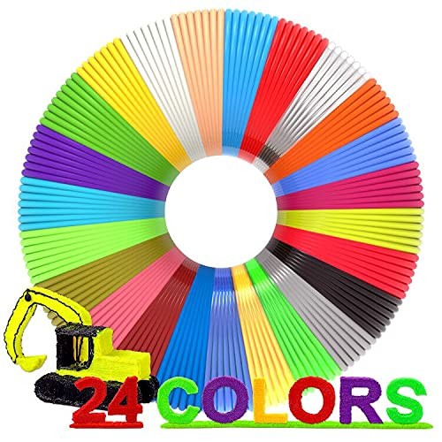24 Assorted Colors 3D Pen Filament Refills PLA 1.75mm, Each 400 Feet 24 Colors
