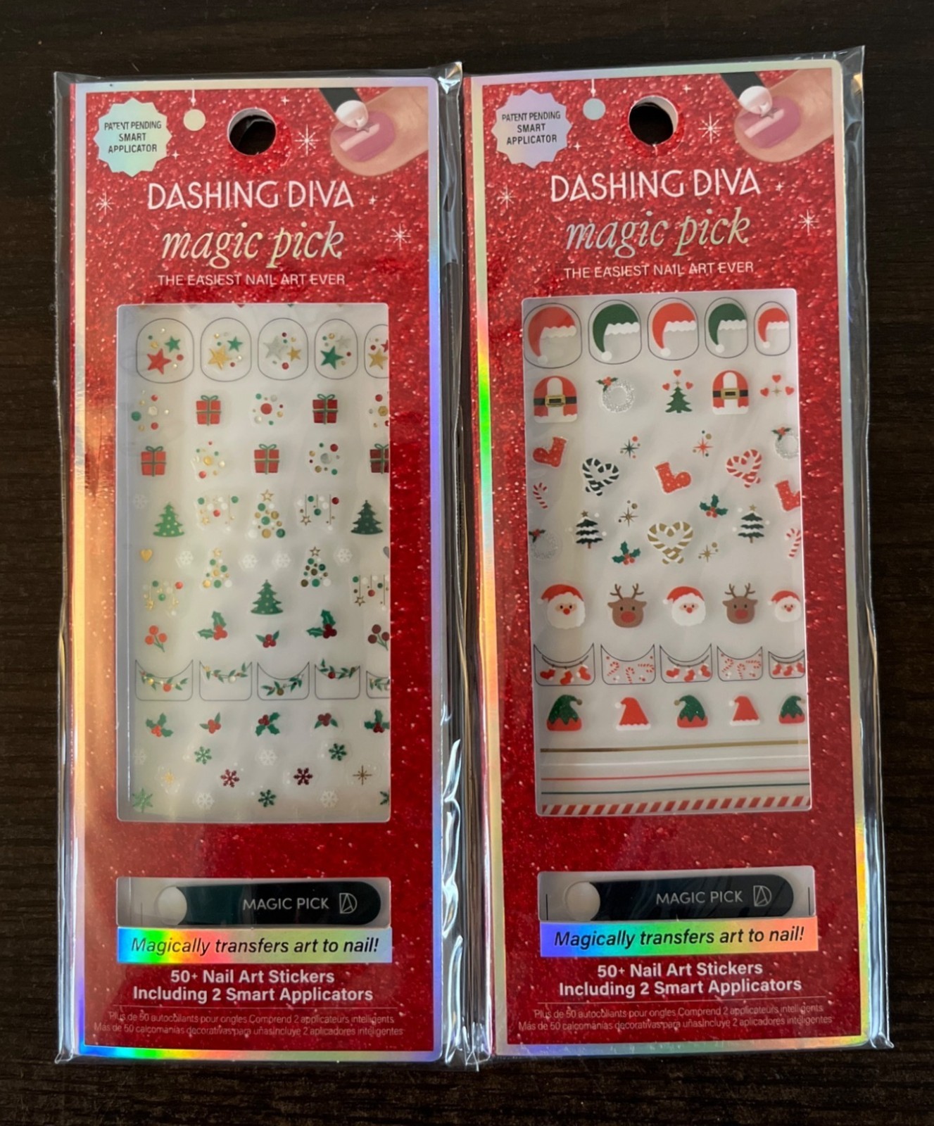 NIP Dashing Diva Magic Pick Nail Art Under The Tree Holiday Cheers Bundle Of Two