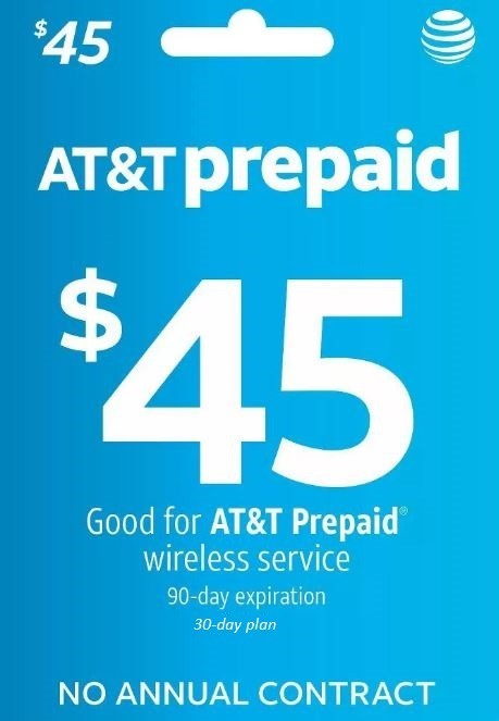 $45 AT&T Prepaid Unlimited  Plan Preloaded  SIM Card includes 1st Month