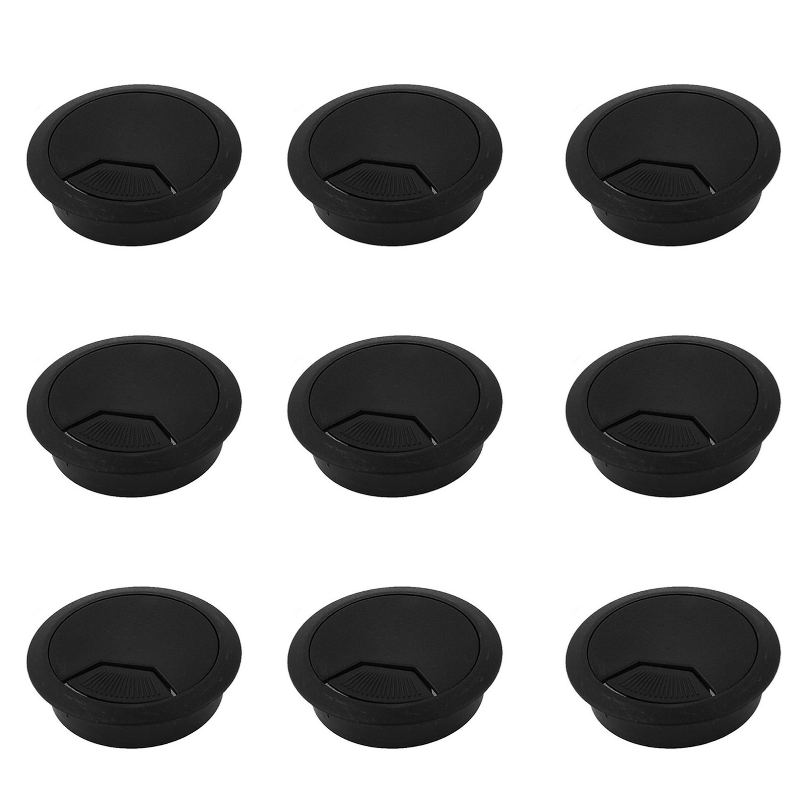 60mm Computer Desk Table Grommet Cable Port Wire Hole Cover 9 Pcs S1Y53772