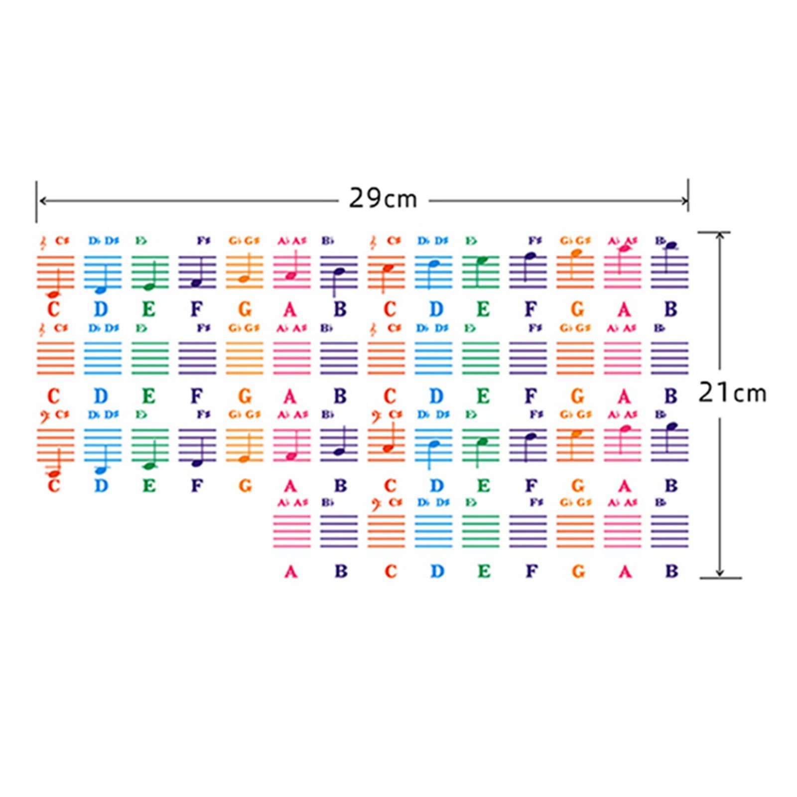 3X Transparent Piano Keyboard Sticker 49/54/61/88 Key Electronic Keyboard2923