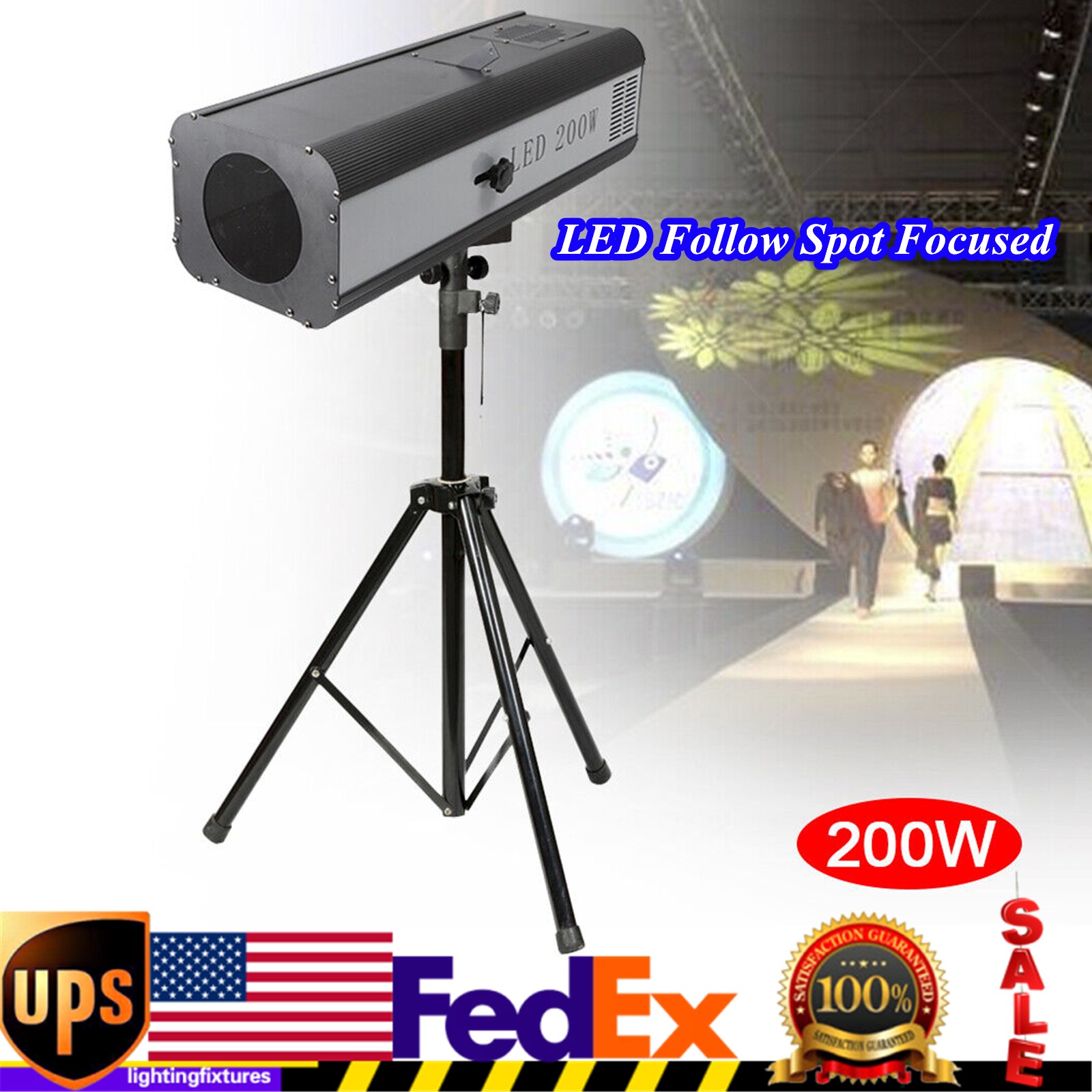 LED Follow Spot Light DJ Party Theater Disco Stage Spotlight Manual Control