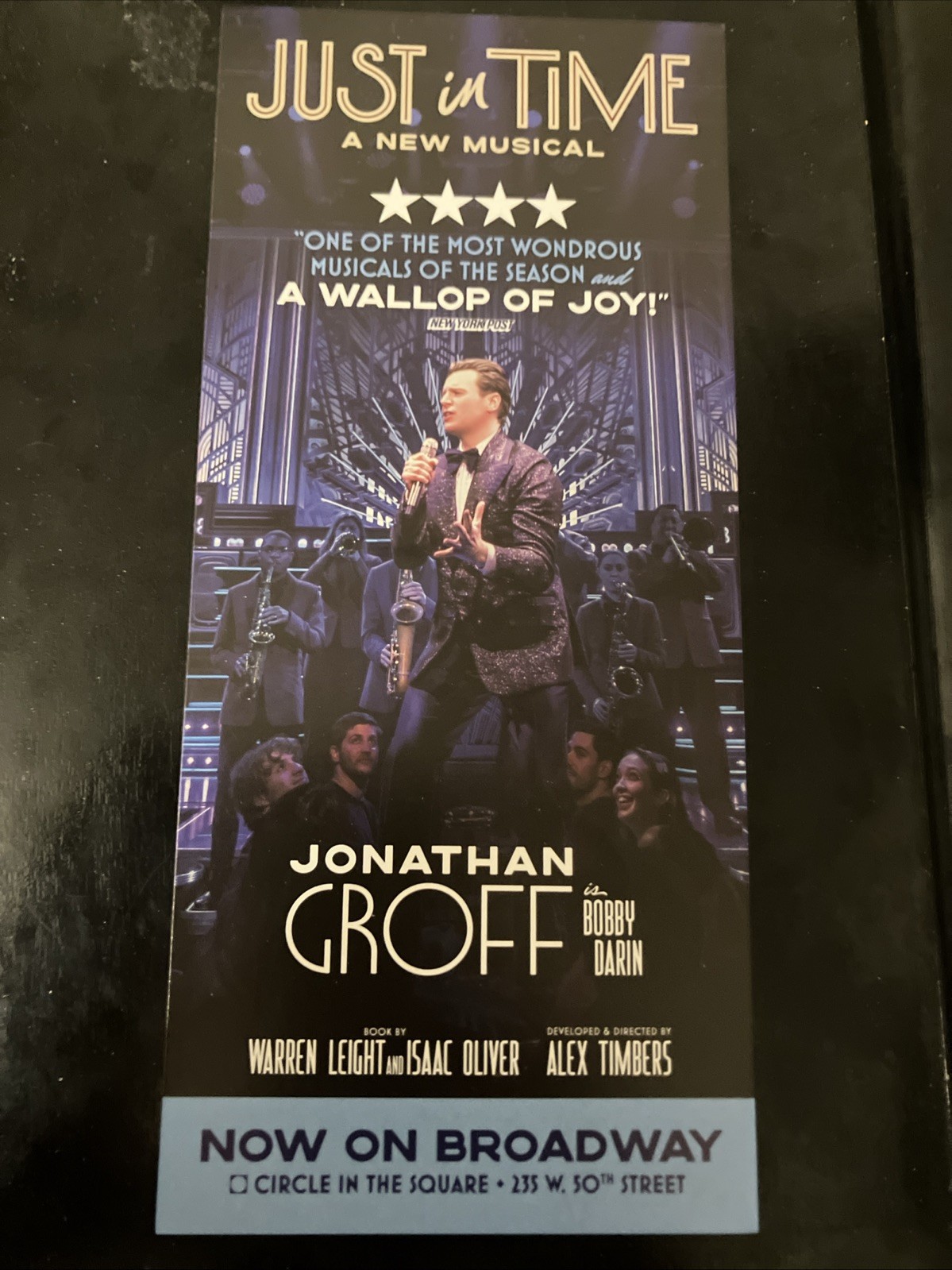 JUST in TIME Musical Broadway Jonathan Groff is/sings Bobby Darin Songs FLYER