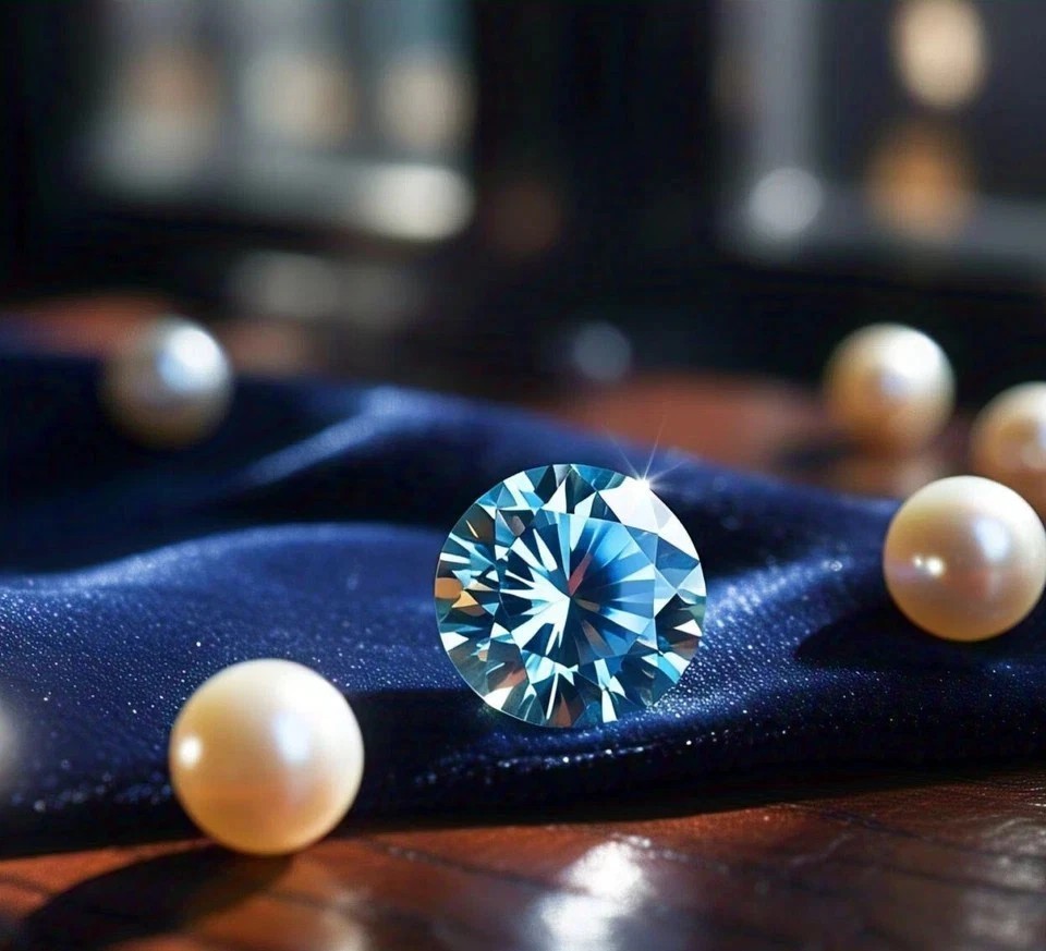 Loose Diamond 2 Ct CERTIFIED Round Cut Blue Color D Grade VVS1 b651