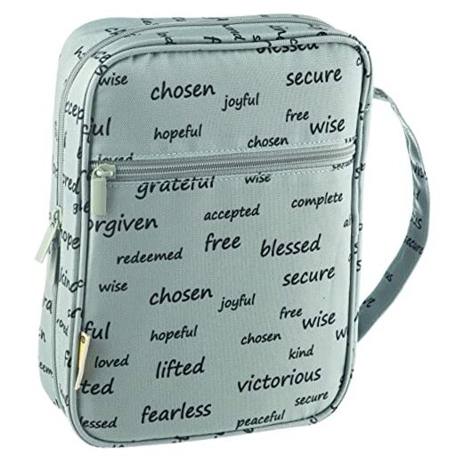  Bible Cover with Handles, Zippered Bible Carrying Case for Men and Noble Words