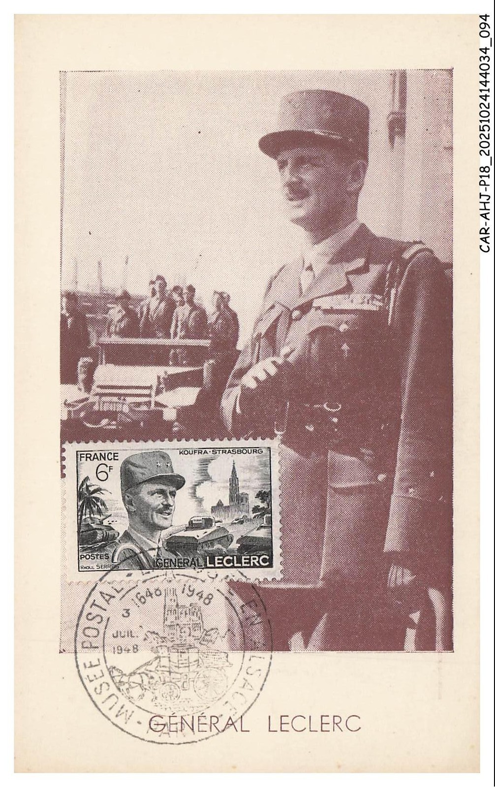 CAR-AHJP18-0886-CARTE-MAXIMUN - General Leclerc - 1948