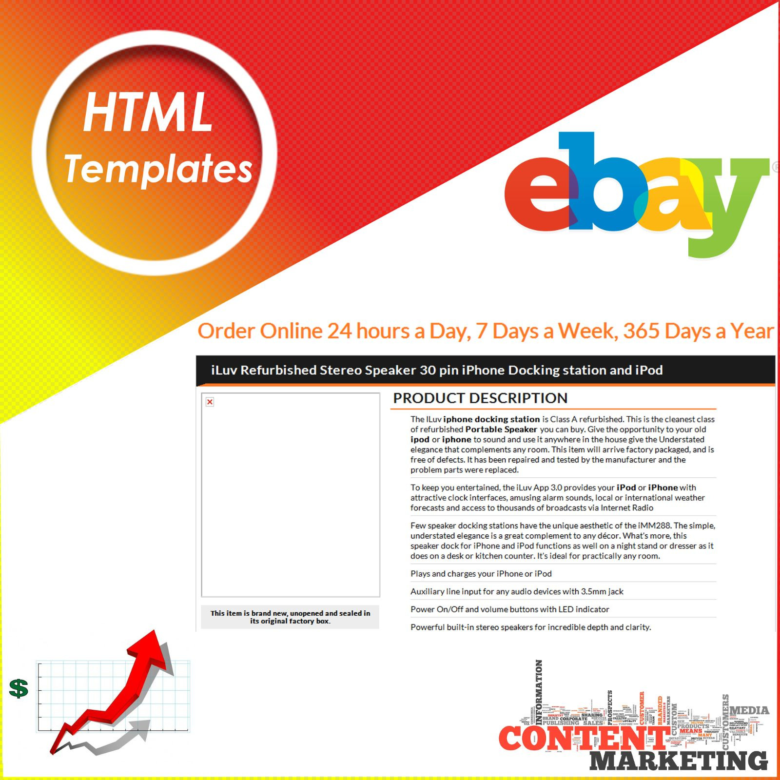HTML Templates ebay sellers Listing design template Content Marketing service