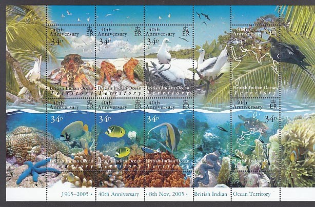 Indian Ocean - Mail Yvert 338/45 ** Mnh Marine Fauna