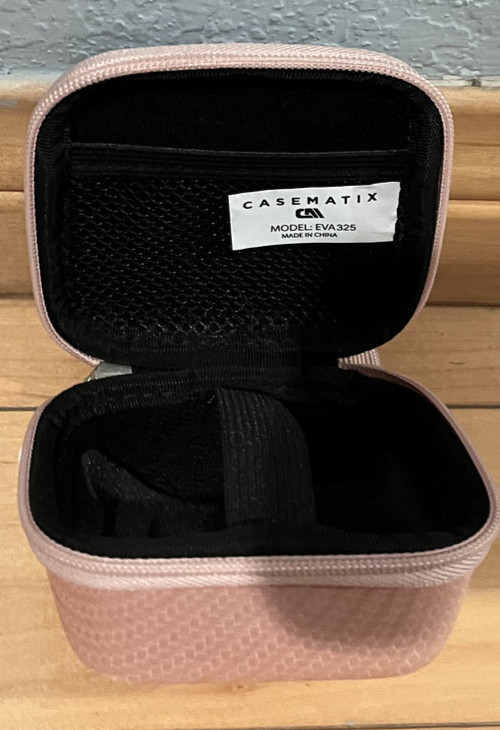 Casematix Pink Travel Case Compatible w/ airpods Wireless Earphones
