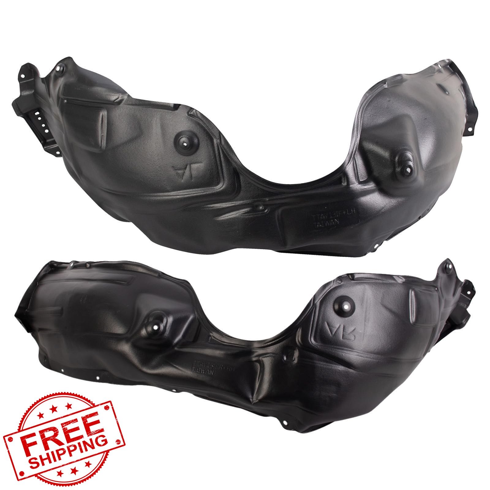 TRQ 13-18 Toyota Avalon Front Driver Passenger Inner Fender Liner Set